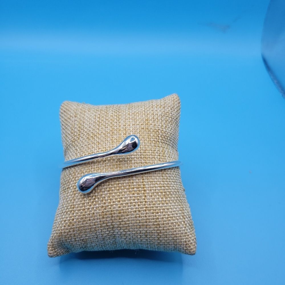 Modern Heavy Sterling Silver  Teardrop Bracelet Bangle